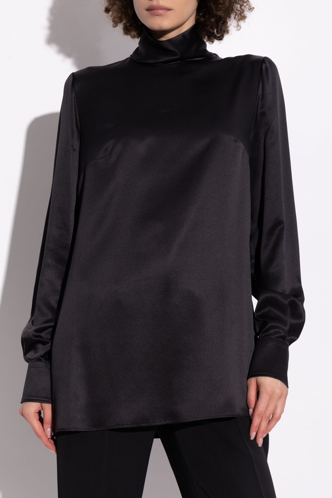 Dolce & Gabbana Silk top with stand-up collar | Women's
